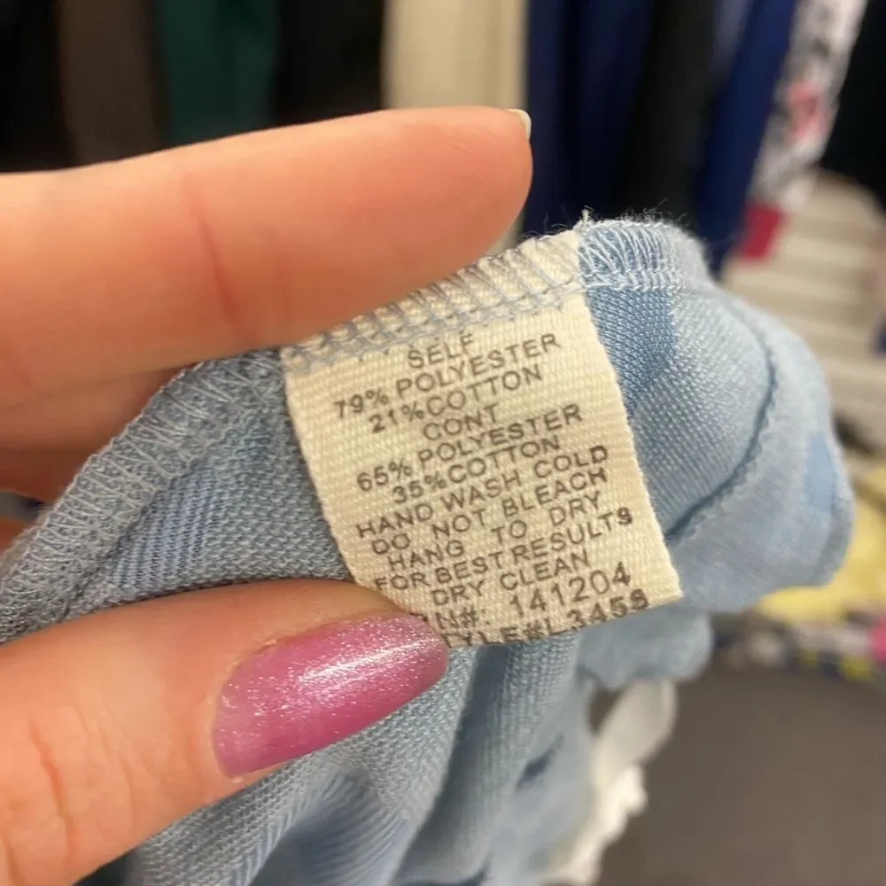 Hem & Thread Ladies Sm Blue White Sweater Tee NEW - Picture 4 of 4